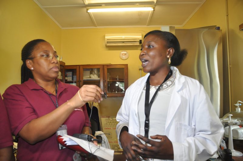 S. Oyinlola interviewing staff during Risk Campaign